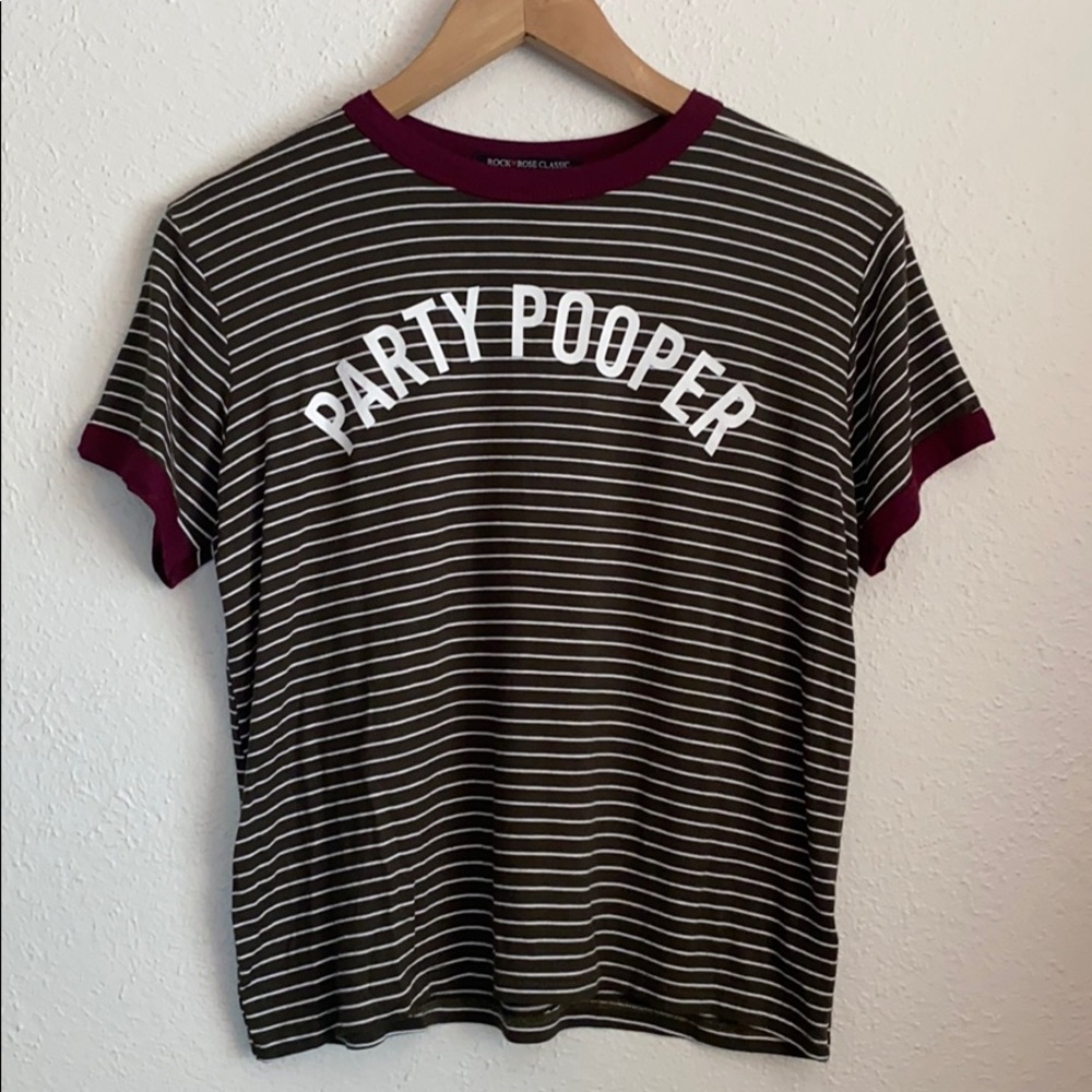 Party pooper, striped, crop top